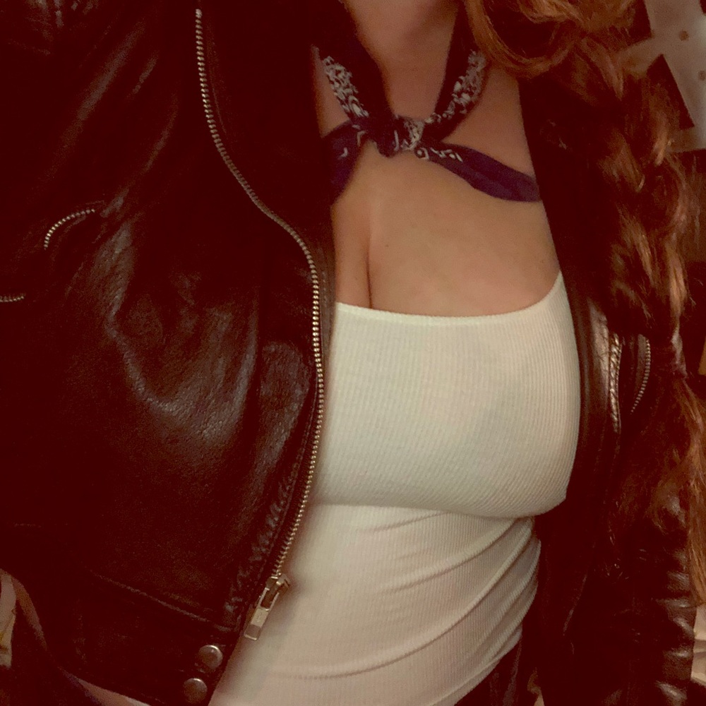 Two simple white crop tops